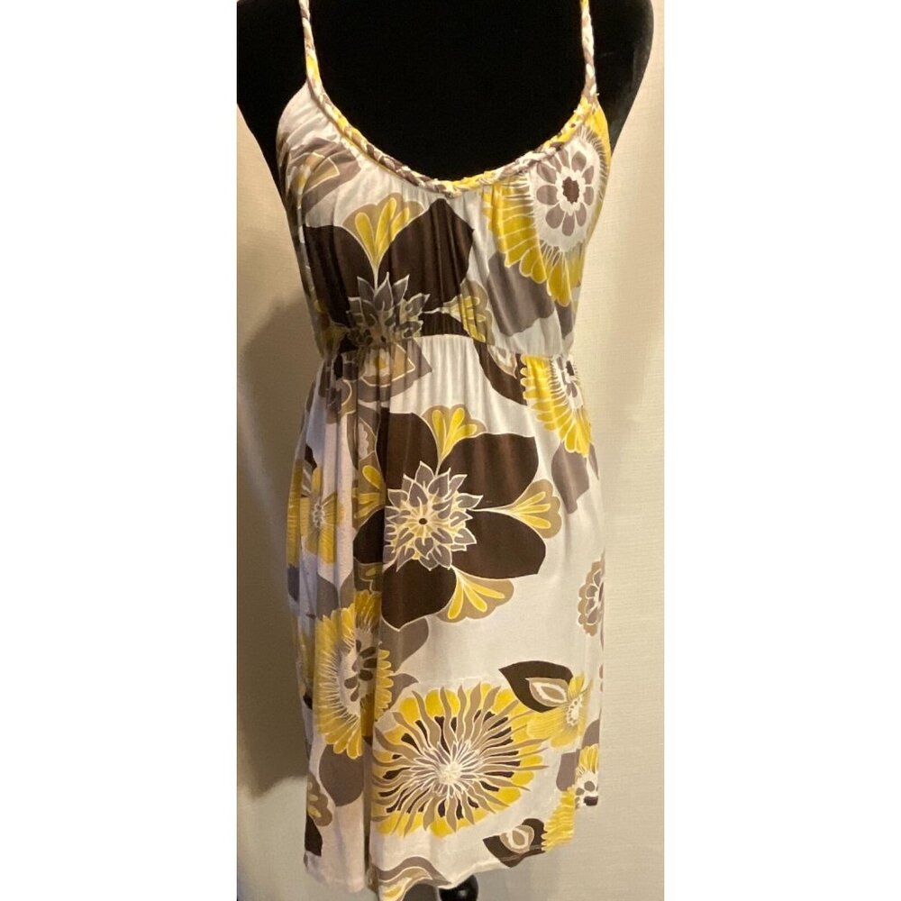 Buffalo David Bitton Avalona Medium Blue Yellow Floral One Shoulder Dress NWT